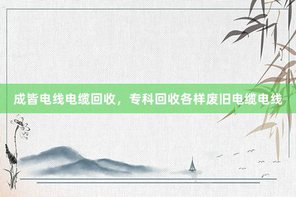 成皆电线电缆回收，专科回收各样废旧电缆电线