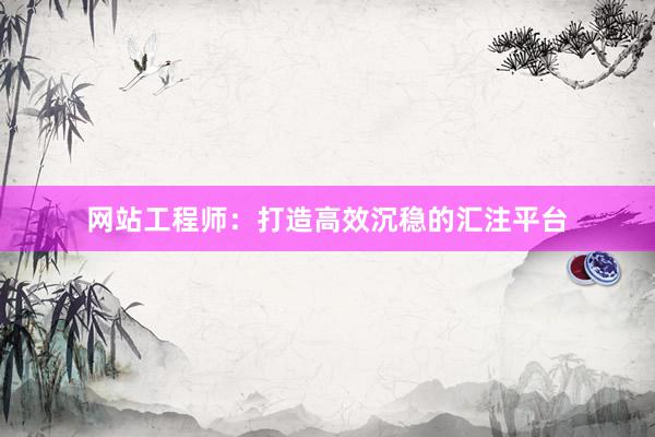 网站工程师：打造高效沉稳的汇注平台