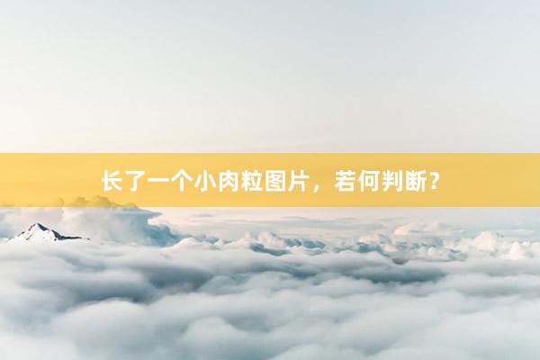 长了一个小肉粒图片，若何判断？